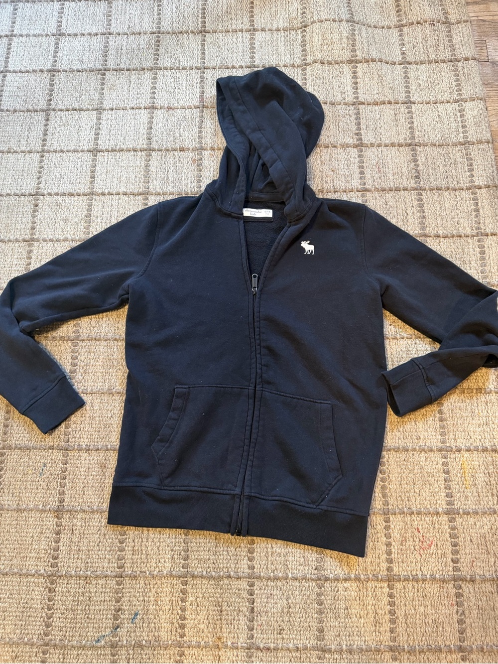 abercrombie kids Navy Zip Hoodie with Logo